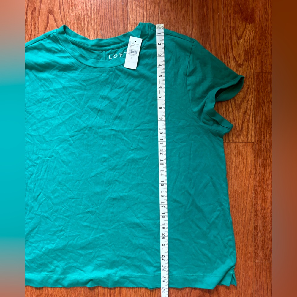 *NWT* Loft - women’s 100% cotton, short sleeves, teal, size XL - Picture 9 of 9